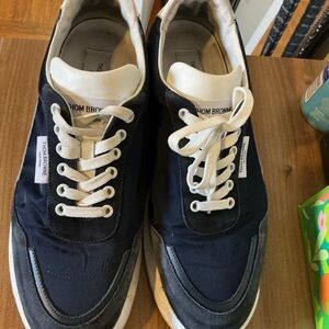 THOM BROWNE Navy Eco Nylon Sneakers US 12/EU 45 MSRP $870